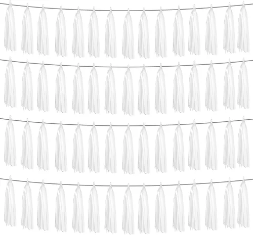 Vista 25 de 4P Guirnalda de Borla de Flecos de Aluminio Metálico Negro para Flotas de Desfile, Despedida de Soltera, Boda, Cumpleaños, Halloween, Navidad