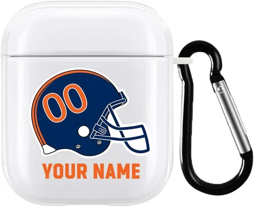 Vista 16 de Funda de casco de fútbol con nombre y número para Apple AirPods de 2ª y 1ª generación, regalo personalizado para fanáticos de los deportes de Arizona