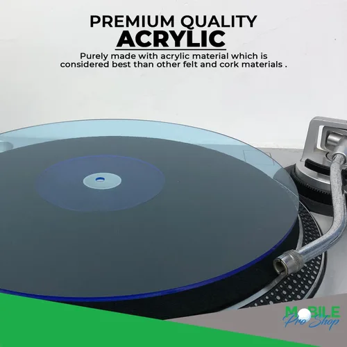 Vista 2 de Tapete acrílico para tocadiscos de vinilo para jugadores LP de 12 pulgadas, reduce el ruido y mejora la calidad del sonido y proporciona graves más