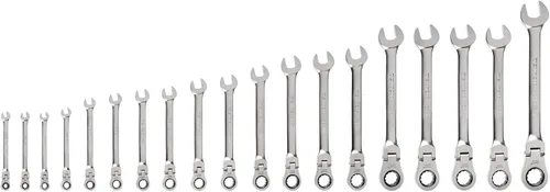 Vista 16 de TEKTON Juego de llaves combinadas con cabeza flexible de 12 puntos con bolsa, 19 piezas (6-24 mm) WRC95403
