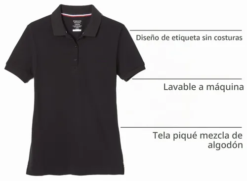 Vista 5 de French Toast Women's Juniors' Short Sleeve Stretch Pique Polo Shirt