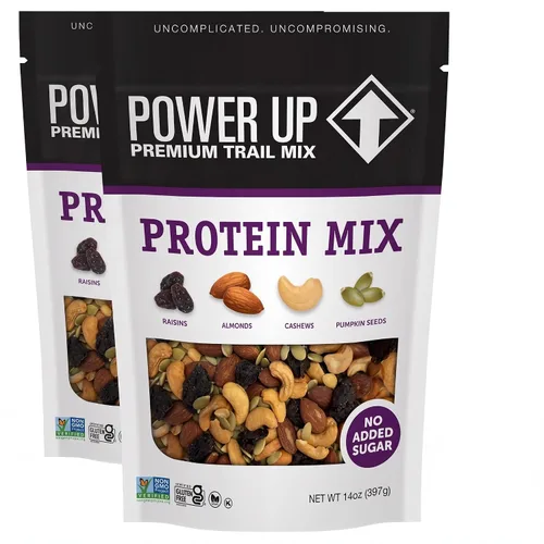Vista 14 de Power Up Mega Omega Trail Mix Gourmet Nut - Bolsa de mezcla de frutos secos, 14 onzas