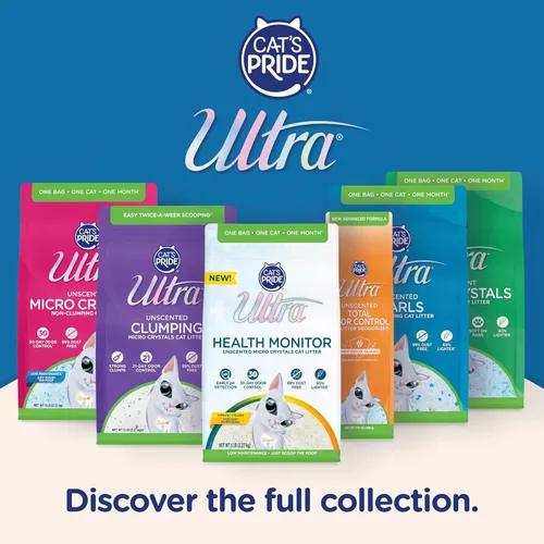 Vista 7 de Ultra Pearls Arena Premium para Gatos - 99.9% Libre de Polvo, Bajo Rastreo, Suave en las Patas, Sin Fragancia - 15 Libras Total