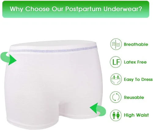 Vista 5 de Mesh Underwear Postpartum 8 Count Disposable Postpartum Underwear Hospital Mesh Panties for Post C-Section, Maternity Briefs