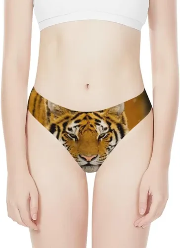 Vista 3 de Dellukee Ropa interior sexy de tanga para mujer, de corte alto, transpirable, elástica, cómoda, calzoncillo
