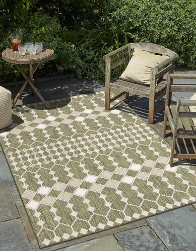 Vista 19 de Unique Loom Outdoor Trellis Collection - Alfombra de área - Traliccio (2 pies 2 pulgadas x 3 pies 1 pulgada, rectangular, carbón/marfil)