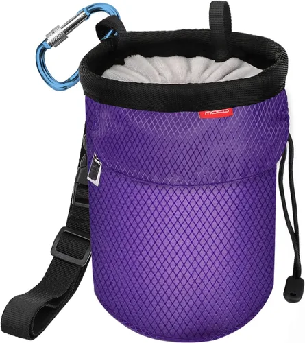 Vista 11 de Moko Rock Climbing Chalk Bag, Bouldering Chalk Pot Bucket with Adjustable Belt & Carabiner Drawstring Climbing Gear