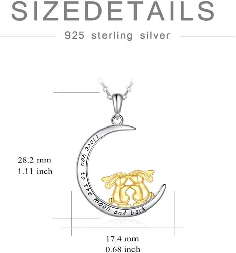 Vista 5 de WINNICACA 925 Sterling Silver Cute Animal Necklace FrogPandaElephantKoalaPigFoxBunnyWolf Necklace Jewelry Gifts for Women Girls Animal Lovers