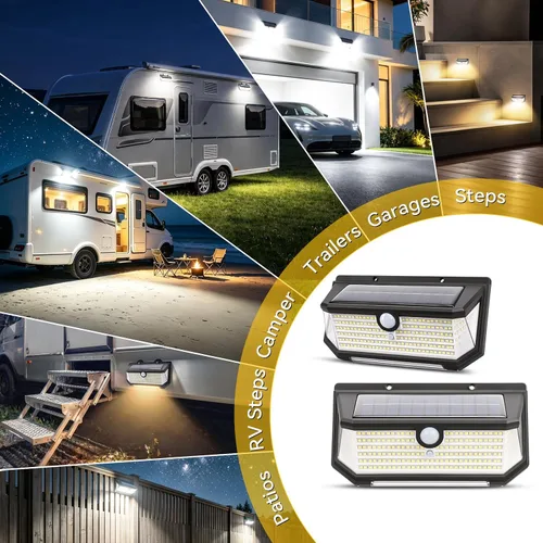 Vista 8 de SUPAREE Luz solar magnética RV con luces ámbar