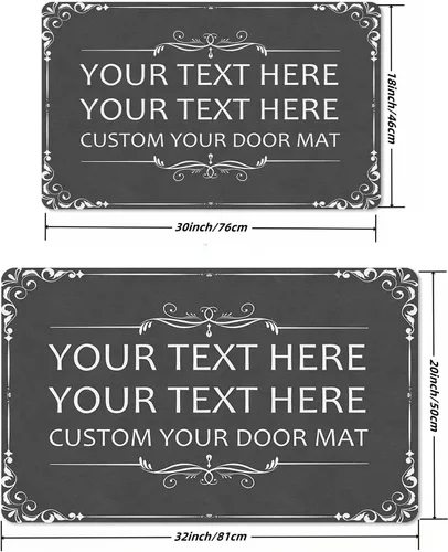Vista 3 de Felpudo personalizado de texto/logotipo/foto, tapete de bienvenida personalizado con respaldo antideslizante para interiores y exteriores, tapete