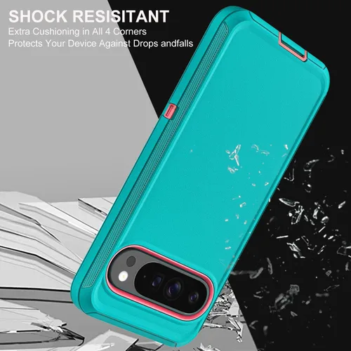 Vista 6 de YKHJKLEC Funda para Google Pixel 10 Pro XL, grado militar 3 en 1, resistente a prueba de golpes, caídas y polvo, con 2 protectores de pantalla