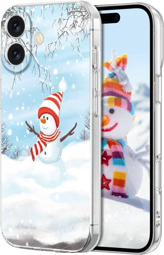 Vista 13 de Newseego Funda de Navidad para iPhone 13, Serie Linda a Prueba de Golpes Anti-Amarillo PC Duro + Parachoques TPU Cubierta Protectora para Mujeres