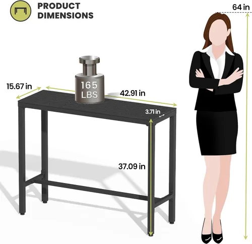 Vista 3 de Crestlive Products Mesa de bar al aire libre, mesa rectangular de 43 pulgadas de altura de mostrador de patio, mesa de pub alta con parte superior