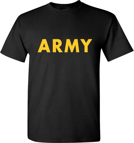 Vista 4 de Playera militar con logo en amarillo de "Army", playera y sudadera con capucha