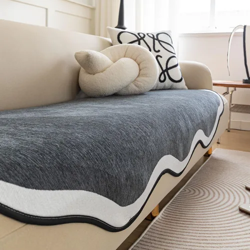Vista 9 de vctops Funda de sofá de lujo en degradé, antideslizante, de felpilla, súper suave, protector de muebles, para sala de estar y dormitorio