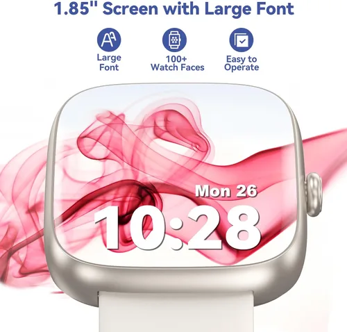 Vista 6 de DAVIKO Reloj podómetro para hombres y mujeres, pantalla de 1.83 pulgadas, rastreador de actividad física con respuesta/hacer llamadas, reloj