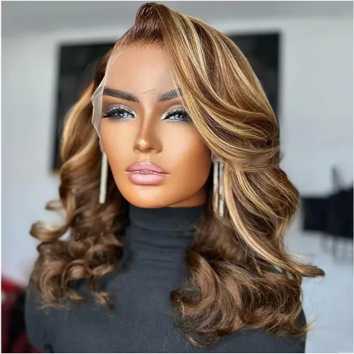 Vista 9 de Peluca de cabello humano corto ondulado con encaje frontal transparente HD de 13 x 6 pulgadas, con nudos blanqueados, sin pegamento, para mujeres, 8