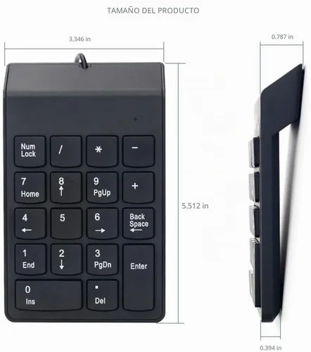 Vista 5 de Kadaon Teclado numérico, teclado USB, teclado numérico USB de 18 teclas para computadora portátil/computadora portátil