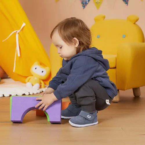 Vista 2 de BMCiTYBM Zapatos de bebé para niño y niña, zapatos de invierno cálidos antideslizantes para primeros pasos de 6 a 24 meses
