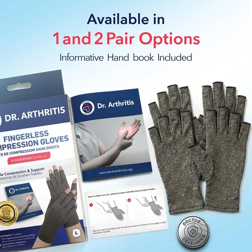 Vista 8 de Doctor Developed Compression Gloves for Women and Men, Open-Finger Arthritis Gloves, Typing Gloves, Arthritis & Carpal Tunnel