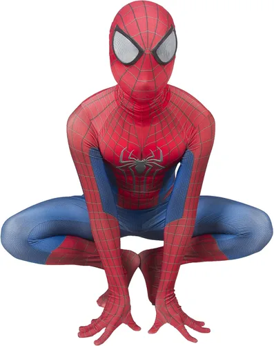 Vista 3 de AMOTEM Superhero Cosplay Halloween Costume Spandex Onesie The Amazing Spider Bodysuit