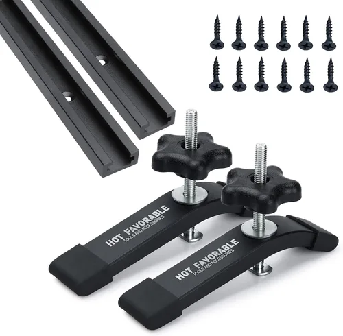 Vista 11 de Kit de intersección de aluminio T-Track de 3 pulgadas – Perfil de doble corte universal con agujeros de montaje preperforados -Carpintería