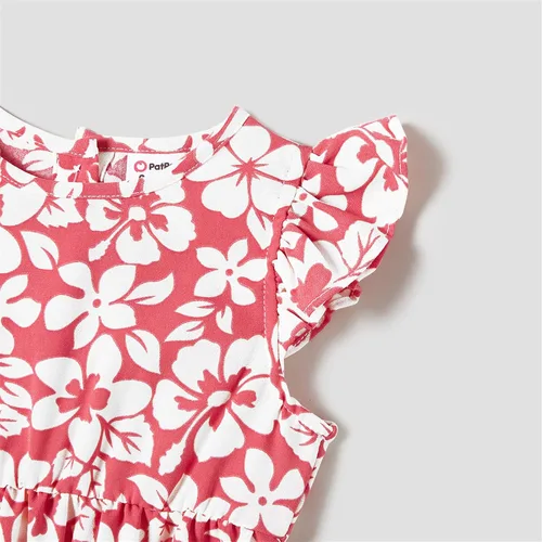 Vista 4 de PATPAT Vestidos de mamá y yo a juego para la familia, vestido de lunares con mangas voladas para madre e hija