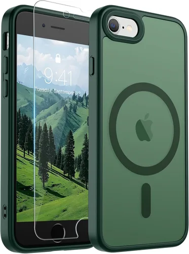 Vista 265 de SUPFINE Funda magnética para iPhone SE 2022 (3ª)/2020 (2ª), iPhone 8 (compatible con MagSafe) (protección contra caídas de grado militar), funda