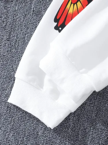 Vista 5 de SOLY HUX Camiseta de manga corta con estampado de mariposas y dobladillo alto y bajo, con pantalones deportivos, 3 piezas
