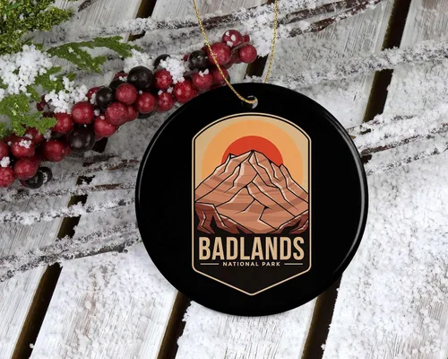 Vista 3 de Badlands National Park Ornamento – Regalo del Parque Nacional Badlands – Adorno de Navidad Badlands – Decoración del Parque Nacional Badlands