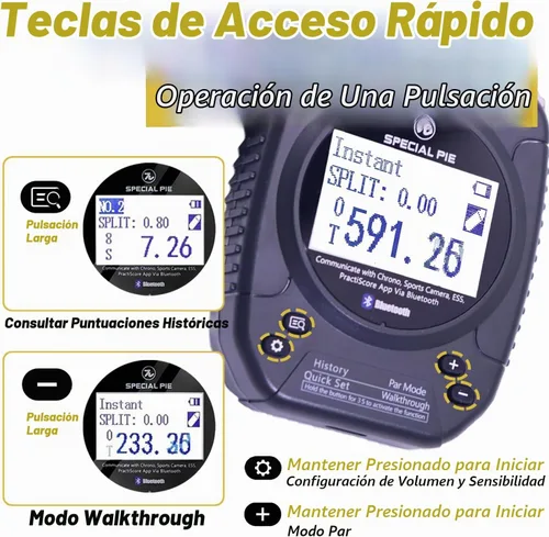 Vista 5 de Indesign Shot Timer with Belt Clip - 2025 Upgraded Shot Timer for Shooting Competition, Bluetooth Connect, Ideal for IPSC, IDPA, USPSA Negro