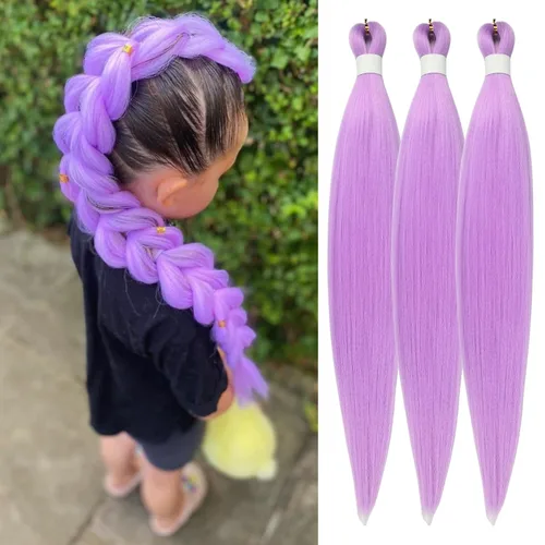 Vista 72 de Pelo corto negro trenzado preestirado de 14 pulgadas para trenzas sin nudos, pelo sintético 1B trenzado para trenzas Bob Box