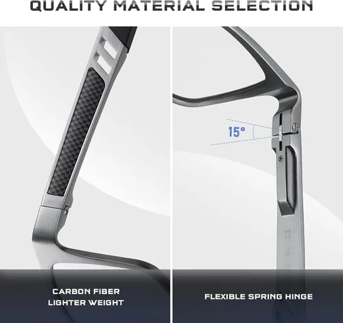 Vista 5 de Gafas de bloqueo de luz azul para hombres/mujeres, gafas de juegos para computadora, marco de metal