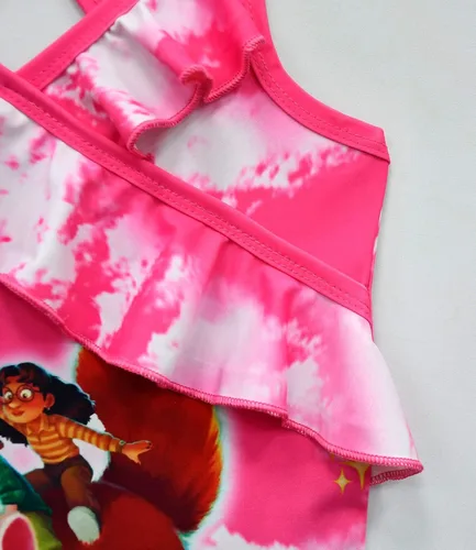 Vista 7 de Rogkidha Traje de baño de playa con estampado de dibujos animados para niñas una pieza