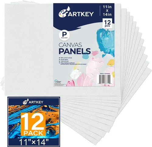 Vista 38 de Artkey Bastidores entelados para pintar, 8 x 10 pulgadas, paquete de 4 unidades, lienzo en blanco de 10 onzas con imprimación 100% algodón blanco