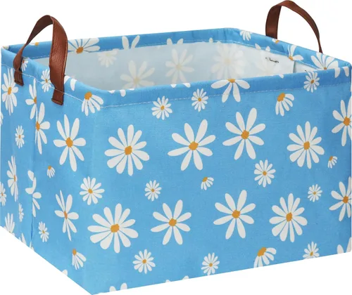Vista 40 de NTAOHAMPER Cesta rectangular de almacenamiento de fútbol vacía, cesta de regalo plegable con asas, caja de juguetes/libros, decoración de habitación