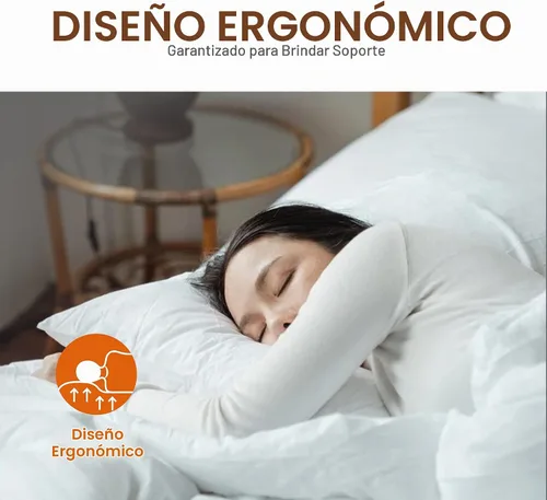Vista 6 de Acanva Almohada básica de cama suave para dormir, tamaño Queen, color blanco, 2