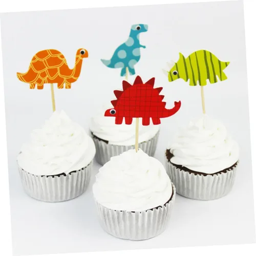 Vista 6 de 96pcs Dinosaur Cake Toppers Birthday Party Dessert Decorations