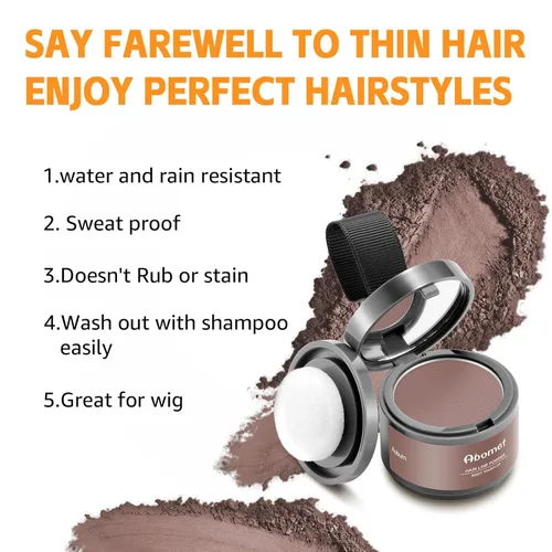 Vista 4 de Retoque de Raíz Instantáneo Polvo de Cobertura de Canas, Oculta la Pérdida de Cabello y Adelgazamiento Para Mujeres y Hombres, Fibras Capilares