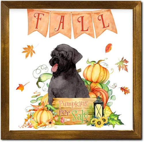 Vista 13 de Fall Pumpkins Sale with Japanese Spitz Dog Framed Wooden Signs Harvest Festival Hanging Wall Art Sign Farmhouse Wall Art Hanging Decor for Women