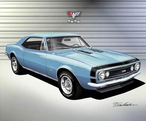 Vista 2 de 1967 Chevrolet Camaro SS Fine Art Prints By Danny Whitfield (Size 24 x 36, RED)
