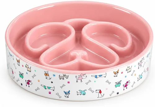 Vista 10 de Cuenco para perros de alimentación lenta, cuencos de cerámica de 8 pulgadas Azul