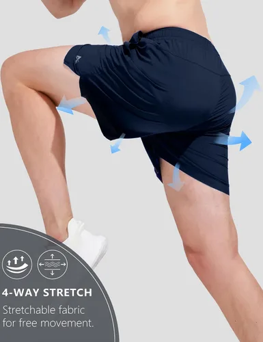 Vista 2 de Aleture Men's 5" Running Shorts Quick Dry Athletic Workout Gym Shorts with Pockets