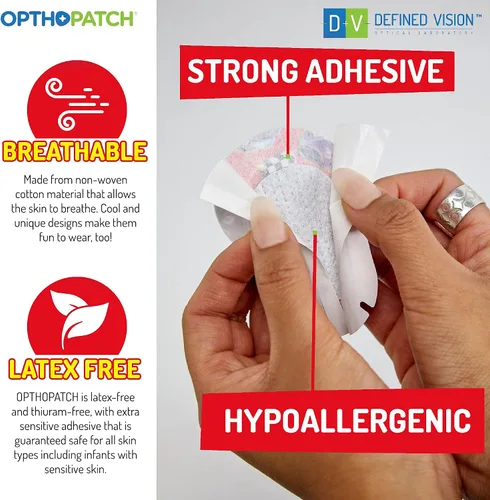 Vista 5 de Opthopatch Parches para ojos para niños, adhesivo extra sensible, colorea tu propio parche, 40 unidades + 1 tabla de recompensas