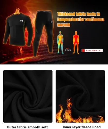 Vista 3 de MEETYOO mens Thermal Underwear for Men,men's Base Layer,2 Sets Long Johns Lined With Hunting Gear