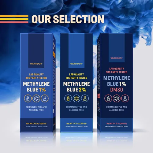 Vista 8 de WoldoHealth Gotas de Azul de Metileno 1% 3.4 Fl Oz - Alta pureza, ingredientes de grado farmacéutico USP, probados por terceros, sin formaldehído