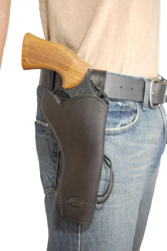 Vista 10 de New Barsony - Funda de piel negra para revólveres de 6 pulgadas