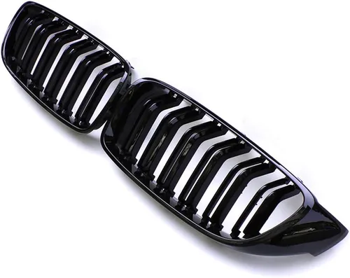 Vista 3 de F32 - Parrilla de riñón para BMW Serie 4 F32 F33 F36 (2014-2019) F82 M4 F80 M3 (2015-2019) (rejilla ABS de doble listones negra, juego de 2 piezas)