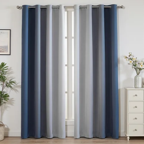 Vista 12 de weesire Cortinas opacas negras y rojas para dormitorio, sala de estar, 2 paneles, 100% opacas, cortinas degradadas degradadas, 52 x 63 pulgadas