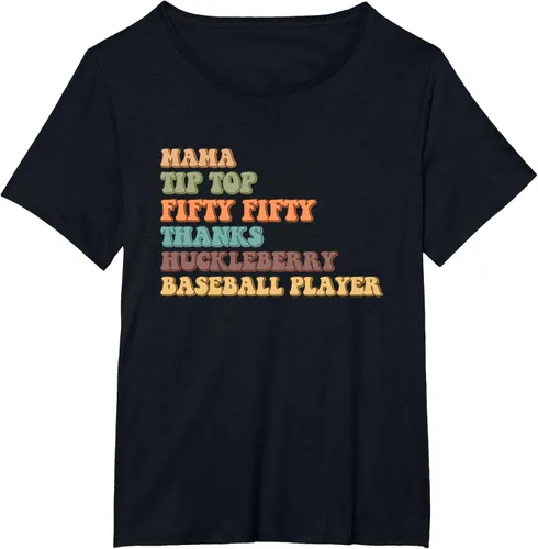 Vista 26 de Mama Tip-Top Fifty Fifty Thanks Huckleberry - Camiseta de béisbol, Negro
